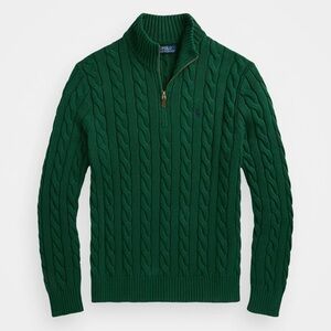 Polo Ralph Lauren Cable-Knit Cotton Quarter-Zip Sweater